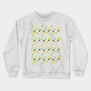 Corona Mexican Beer Crown and Lemon Pattern Crewneck Sweatshirt